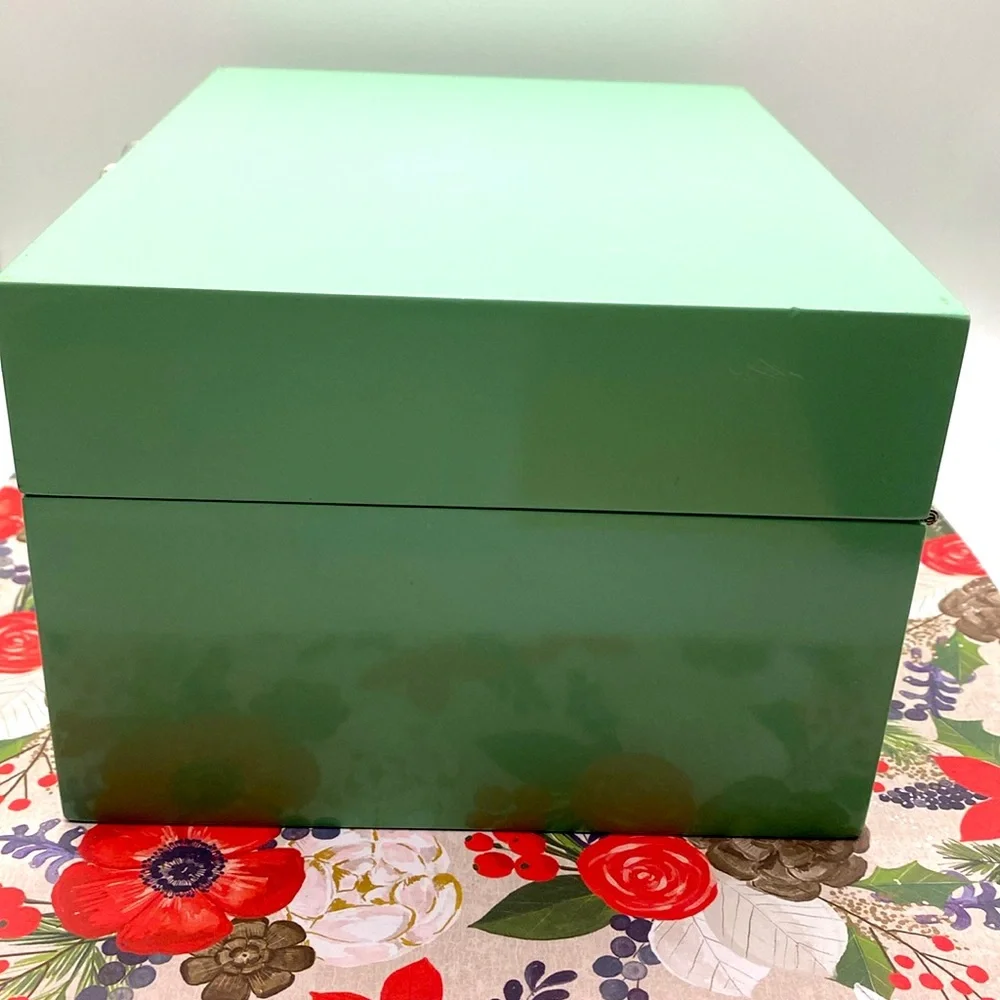 Nicole Miller Home Aqua Color Decorative Jewelry Box With Silver Accent